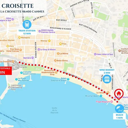 Palm Croisette - Vue & Martinez Apartman *